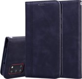 Voor Samsung Galaxy A31 Frosted Business Magnetische Horizontale Flip PU Leather Case met houder & kaartsleuf & lanyard (zwart)