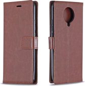 Voor xiaomi redmi k30 pro gekke paard textuur horizontale flip lederen case met houder & kaartsleuven & portemonnee & fotolijst (bruin)