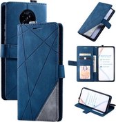 Voor Xiaomi Redmi K30 Pro Skin Feel Splicing Horizontale Flip lederen tas met houder & kaartsleuven & portemonnee & fotolijst (blauw)