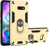 Voor LG G8X ThinQ / V50S ThinQ 2 in 1 Armor Series PC + TPU beschermhoes met ringhouder (goud)