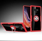 Krasbestendige TPU + acryl ringbeugel beschermhoes voor Galaxy Note 9 (rood)