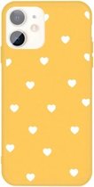 Voor iPhone 11 Meerdere Love-hearts Pattern Colorful Frosted TPU telefoon beschermhoes (geel)