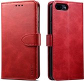 Voor iPhone 8 Plus / 7 Plus GUSSIM magnetische horizontale flip lederen tas met houder & kaartsleuven & & portemonnee (rood)