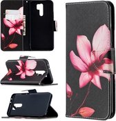 Voor Xiaomi Redmi 9 Gekleurde tekening patroon Horizontale flip lederen tas met houder & kaartsleuven & portemonnee (Lotus)
