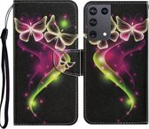 Voor Samsung Galaxy S21 Ultra 5G Gekleurde Tekening Patroon Horizontale Flip PU Lederen Case met Houder & Kaartsleuven & Portemonnee & Lanyard (Paar Vlinder)