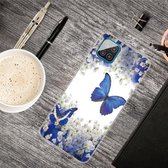 Voor Samsung Galaxy A12 Gekleurde tekening Clear TPU beschermhoesjes (vlinder)