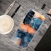 Voor Samsung Galaxy M51 marmeren schokbestendige TPU beschermhoes (abstract blauw)