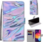 Voor Samsung Galaxy A50 Gekleurde Tekening Cross Textuur Horizontale Flip PU Lederen Case met Houder & Kaartsleuven & Portemonnee & Lanyard (Fluorescerend Waterpatroon)