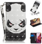 Voor Samsung Galaxy S21 Ultra 5G 3D Gekleurde Tekening Horizontale Flip Leren Case met Houder & Kaartsleuven & Portemonnee & Lanyard (Angry Bear)