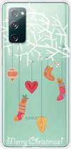 Voor Samsung Galaxy S20 FE Trendy Leuke Kerst Patroon Case Clear TPU Cover Telefoon Gevallen (White Tree Gift)