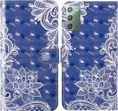 Voor Samsung Galaxy Note 20 3D Schilderij Gekleurd Tekening Patroon Horizontaal Flip TPU + PU Leren Hoesje met Houder & Kaartsleuven & Portemonnee & Lanyard (Wit Kant)