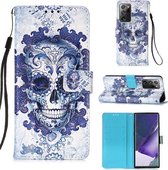 Voor Samsung Galaxy Note20 Ultra 3D Schilderen Horizontale Flip Leren Case met Houder & Kaartsleuf & Portemonnee & Lanyard (Cloud Ghost Head)