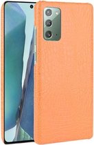 Voor Samsung Galaxy Note20 schokbestendige krokodiltextuur pc + PU-hoes (oranje)