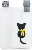Voor Xiaomi Pocophone F1 3D Cartoon patroon schokbestendig TPU beschermhoes (kleine zwarte kat)