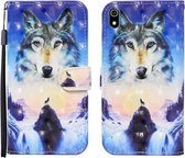 Voor Xiaomi Redmi 7A 3D Geschilderd Patroon Horizontale Flip Leren Case met Houder & Portemonnee & Kaartsleuf & Lanyard (Sunrise Wolf)