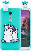 Voor Xiaomi Redmi 5 Plus 3D Cartoon patroon schokbestendig TPU beschermhoes (paar eenhoorn)