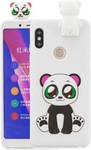 Voor Xiaomi Redmi Note 5 Pro Cartoon schokbestendige TPU beschermhoes met houder (Panda)