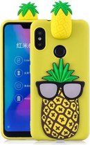 Voor Xiaomi Redmi 6 Pro 3D Cartoon patroon schokbestendig TPU beschermhoes (grote ananas)