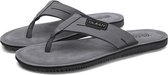 Modetrend suède sandalen pantoffels voor heren (kleur: grijs maat: 42)