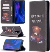 Voor Xiaomi Redmi 9 Gekleurde Tekening Patroon Onzichtbare Magnetische Horizontale Flip PU Lederen Case met Houder & Kaartsleuven & Portemonnee (Beer)