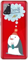 Voor Samsung Galaxy A51 5G Trendy Leuke Kerst Patroon Case Clear TPU Cover Telefoon Gevallen (Penguin)