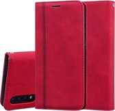 Voor Samsung Galaxy A50 Frosted Business Magnetische horizontale Flip PU lederen tas met houder & kaartsleuf & lanyard (rood)