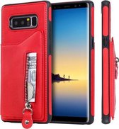 Voor Galaxy Note 8 effen kleur dubbele gesp rits schokbestendige beschermhoes (rood)