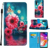 Voor Samsung Galaxy A70 / A70s Cross Texture Painting Pattern Horizontale Flip Leather Case met Houder & Kaartsleuven & Portemonnee & Lanyard (Chrysanthemum)