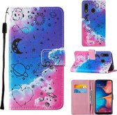 Voor Samsung Galaxy A20 / A30 Cross Texture Painting Pattern Horizontale Flip Leren Case met Houder & Kaartsleuven & Portemonnee & Lanyard (Love Universe)