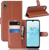 Litchi Texture Horizontale Flip Leren Case voor Huawei Y5 2019, met Portemonnee & Houder & Kaartsleuven (Bruin)