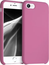 kwmobile telefoonhoesje voor Apple iPhone SE (2022) / SE (2020) / 8 / 7 - Hoesje met siliconen coating - Smartphone case in zoetroze