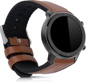 kwmobile horlogeband geschikt voor Huami Amzfit GTR (47mm) / GTR 2 / GTR 3 / GTR 4 -Armband voor fitnesstracker van leer in bruin / zwart