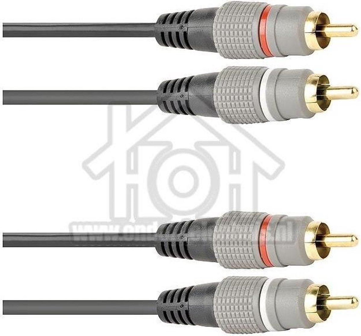 Easyfiks Tulp Kabel 2x Tulp RCA Male - 2x Tulp RCA Male 1.5 Meter, Afgeschermd
