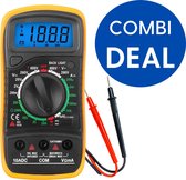 BYMADE Hoogwaardige Multimeter - Spanningszoeker - Multimeter Digitaal - Voltmeter - Spanningsmeter - Spanningstester - Stroomkabel - Stroom - Spanning - Lichtgevend LCD Scherm