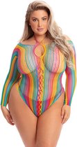 Regenboogbody met lange mouwen plus size Pink Lipstick -  - XL/3XL