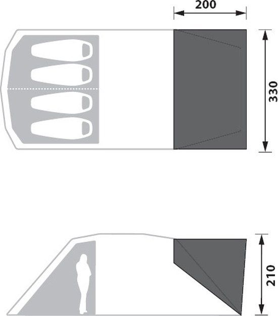NOMAD® Dogon 4 Air Porch - Beige - Ademend Buitendoek - Past op de Dogon 4 (+2) Air van NOMAD — afbeelding 4