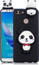 Voor Huawei Y9 2018 3D Cartoon patroon schokbestendig TPU beschermhoes (rode strik panda)