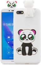 Voor Huawei Y5 (2018) Cartoon schokbestendig TPU beschermhoes met houder (Panda)