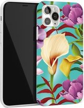 Glanzend bloempatroon TPU beschermhoes voor iPhone 12 Pro Max (F4)