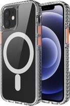 Magnetische, schokbestendige pc + TPU Magsafe-hoes met verwijderbare kleurknop voor iPhone 12 Pro Max (oranje)