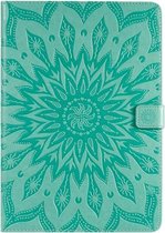 Voor iPad 10.2 / Pro 10.5 / Air 2019 Pressed Printing Sun Flower Pattern Horizontale Flip Leather Case met houder & kaartsleuven & portemonnee (groen)