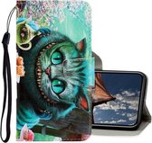 Voor iPhone 11 3D Gekleurde tekening Horizontale flip PU lederen hoes met houder & kaartsleuven en portemonnee (groene ogen)