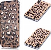 Voor iPhone XS Max Plating Marble Pattern Soft TPU beschermhoes (Leopard)