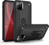 Voor iPhone 11 Pro schokbestendige pc + TPU beschermhoes met 360 graden roterende houder (zwart)