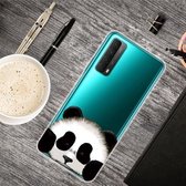 Voor Huawei P Smart 2021 Gekleurde tekening Clear TPU beschermhoesjes (Hug Face Bear)