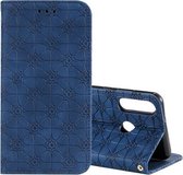 Voor Huawei Y6p (2020) Lucky Flowers Embossing Pattern Magnetische Horizontale Flip Leren Case met Houder & Kaartsleuven (Donkerblauw)