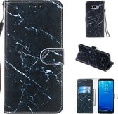 Leren beschermhoes voor Galaxy S8 Plus (zwart marmer)