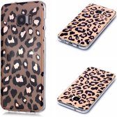 Voor Galaxy S7 edge Plating Marble Pattern Soft TPU beschermhoes (Leopard)