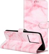 Voor Galaxy S20 + Gekleurde tekening Marmerpatroon Horizontale flip PU lederen tas met houder & kaartsleuven & portemonnee (roze)