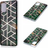 Voor Galaxy A71 Plating Marble Pattern Soft TPU beschermhoes (groen)